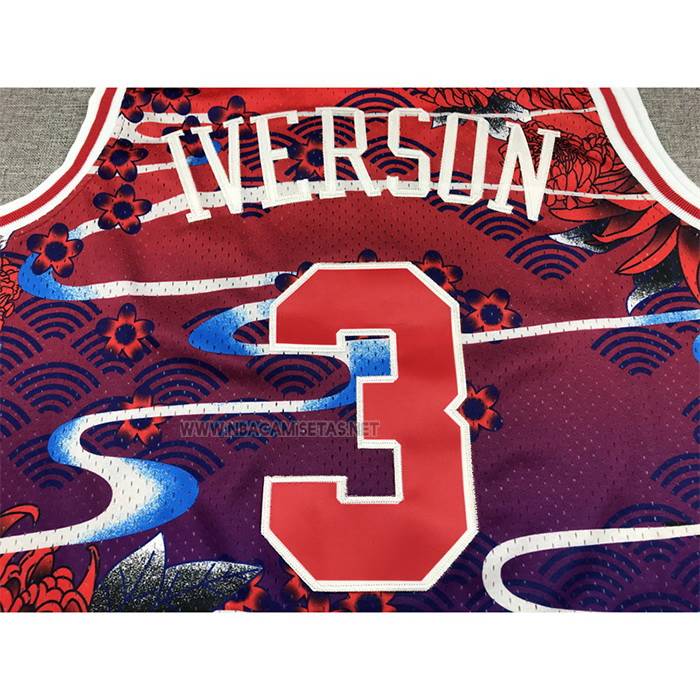 Camiseta Philadelphia 76ers Allen Iverson NO 3 Mitchell & Ness Lunar New Year Rojo